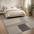thumbnail image 3 of ODIKA 8'x10' Washable Area Rug Non-Shedding, Easy Care, Beige Solid Minimalist Asymmetric Farmhouse Geometric Motif Neutral for King Size Bedroom Under Bed, Master Suite, 3 of 7