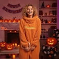 thumbnail image 7 of Halloween Pumpkin Onesie for Adult, Halloween Decoration Oversized Hooded Pumpkin Pajamas Coral Fleece Soft Warm Loungewear, 7 of 7