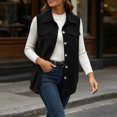 thumbnail image 6 of Womens Vest Dressy Casual Womens Fashion Solid Color Sleeveless Blouses Turndown Collar Tank Coat Womens Winter Clothes, 6 of 10