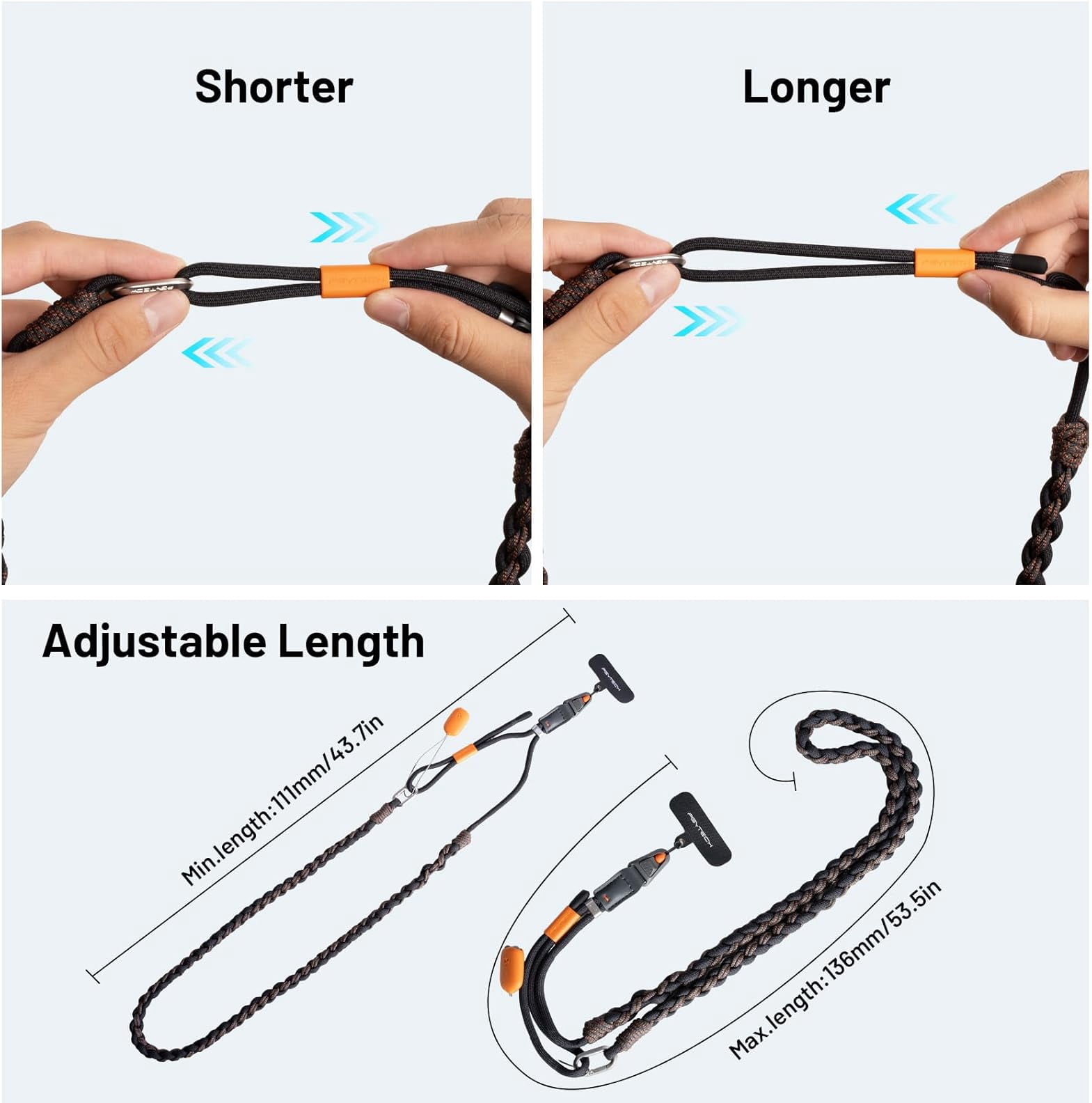 PGYTECH LinkGo Phone Lanyard Adjustable Neck Phone Strap Quick Release with Lens Cloth