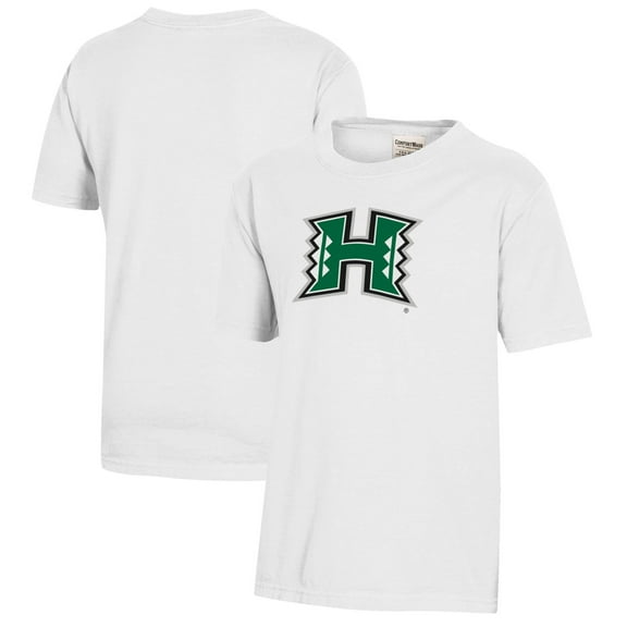 Youth White Hawaii Rainbow Warriors Logo Comfort Wash T-Shirt