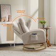 thumbnail image 3 of Modern Teddy Fabric Rocking Chair, Upholstered Nursery Glider, 3 of 9