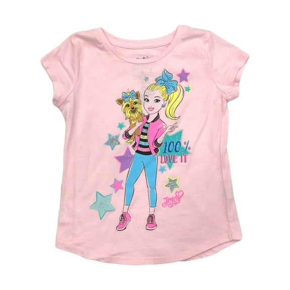 Jumping Beans Girls Pink Sparkle Short Sleeve Jojo Siwa T-Shirt Tee Shirt 8