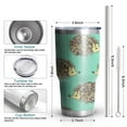 thumbnail image 6 of 30oz Cute Green Hedgehog Pattern Tumblers Stainless Steel Tumbler with Lid and Straw,Vacuum Insulated Double Wall Travel Tumbler Cups Mug with Cleaning Brush for Coffee,Tea, 6 of 7