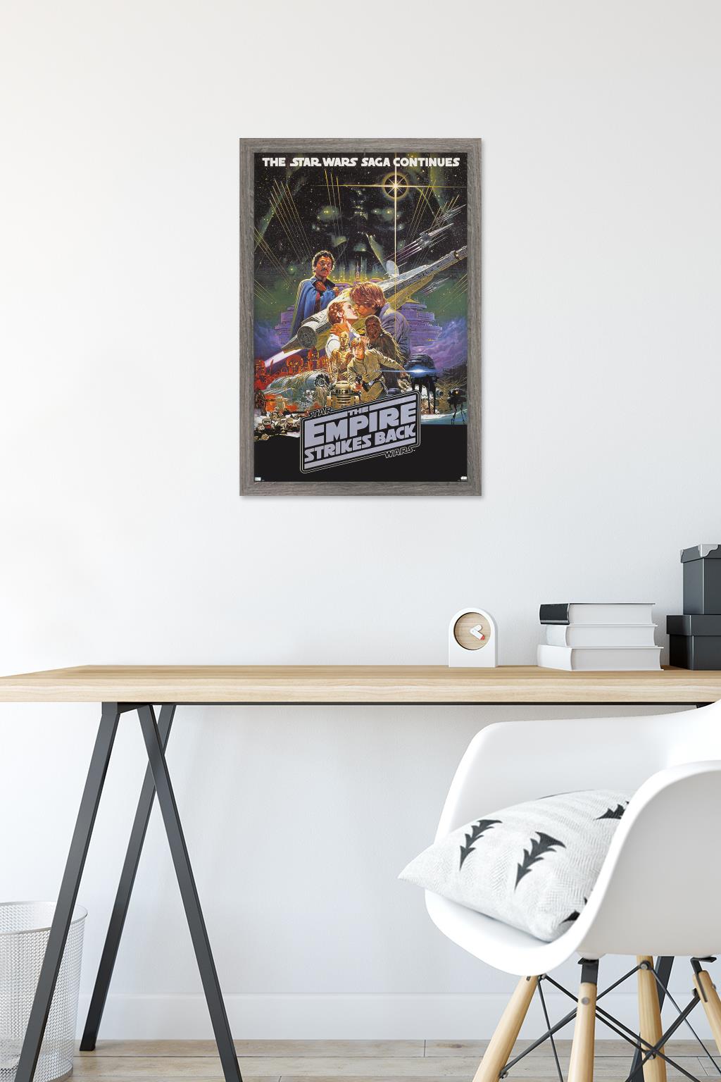 Star Wars: The Empire Strikes Back - Kiss One Sheet Wall Poster, 14.725" x 22.375" Framed