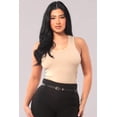 thumbnail image 4 of Rib Knit Racerback Fitted Tank Tops - Taupe, 4 of 6