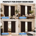thumbnail image 6 of Brown Blackout Curtains 52 x 72 inch, Thermal Insulated Black Curtains Set of 2, Noise Reduce Room Darkening Drapes for Bedroom, Living Room, Privacy Protection & Energy Save, 6 of 7