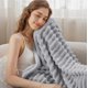 thumbnail image 3 of Light Grey Fleece Blanket for Couch - Super Soft Cozy Blankets for Women, Cute Small Blanket for Girls, 60x80 Inches, 3 of 4
