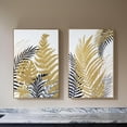 thumbnail image 6 of Benjara Nir 23 x 35 Set of 2 Palm Leaf Wall Art - Black Gold/Gray Wood, 6 of 6