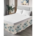 thumbnail image 4 of Tulip Butterfly Wrap Around Bed Skirts for Queen Bed 18" Drop,Bed Skirt with Adjustable Elastic Belt Dust Ruffle Bed Valance for Bedroom Hotel Vintage Spring Botanical Flowers Floral Bed Frame Cover, 4 of 7