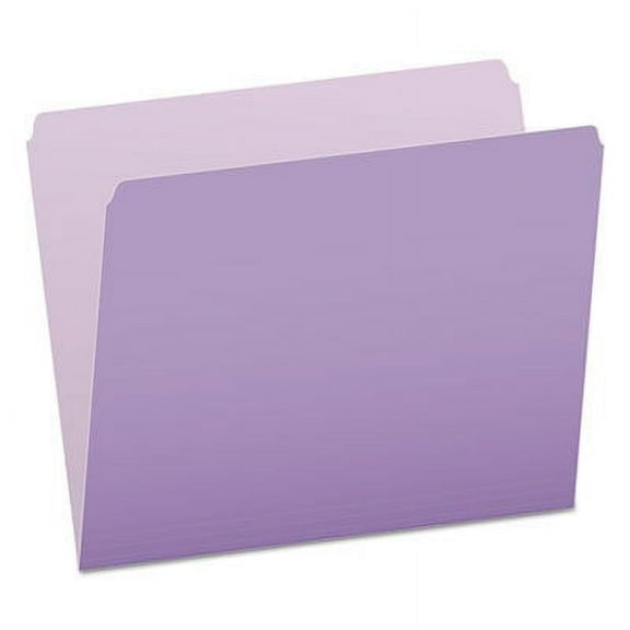 Pendaflex Colored File Folders Straight Tabs, Letter Size, Lavender/Light Lavender, 100/Box