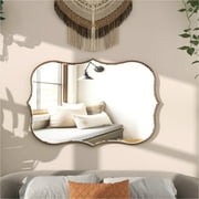 Chende Espejo de pared decorativo grande de 39 x 39 pulgadas, espejo  redondo de bronce con hojas extraíbles, espejo de sala de estar para  decoración