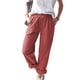 thumbnail image 4 of Pntutb Mujer Casual Color Sólido Bolsillos Cintura Elástica Cómodo Pantalones Rectos Pntutb Pntutb-4696, 4 of 5
