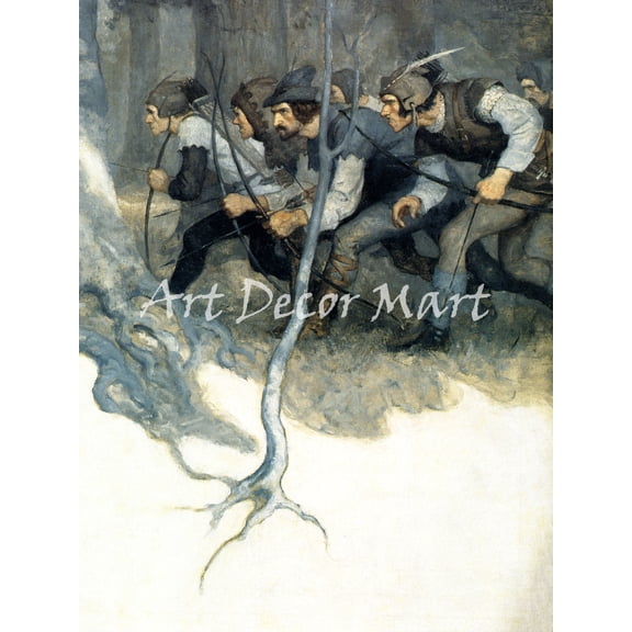 The Black Arrow- NC Wyeth - CANVAS OR WALL ART PRINT