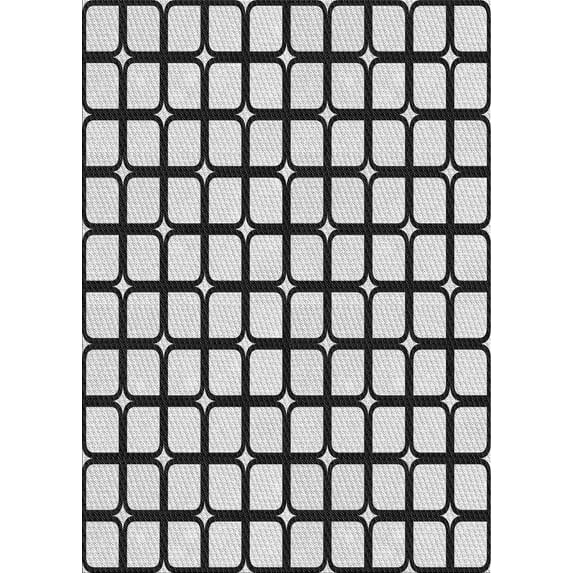 Ahgly Company Indoor Rectangle Patterned Light Black Novelty Area Rugs, 8' x 12'