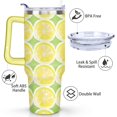 thumbnail image 3 of 40oz Yellow Lemon Pattern Stainless Steel Flip Straw Tumbler Spill Proof Travel Cup Double Wall Vacuum Insulated Coffee Mug with Top Handle, 3 of 6