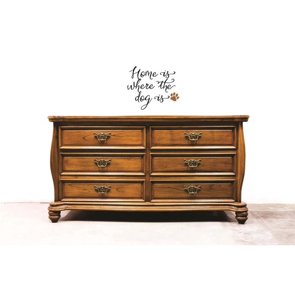 Custom Decals Home Is Where The Dog Is. Wall Art Size: 12 X 12 Inches Color: Multi