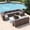 Gray-Brown, variant on Aoxun 10 Piece Patio Furniture Set Wicker Rattan Patio Conversation Set Outdoor Sectional Sofa Set with Coffee Table and 4” Thickened Cushions, Blue(Waterproof Cover Included)