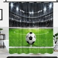 thumbnail image 4 of Football Shower Curtain for Boys Kids Men, American Football Sports Stadium Field Green Bath Curtain, Arena Soccer Cool Artwork Fabric Shower Curtain, Masculine Bathroom Accessories, 4 of 6