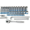 thumbnail image 7 of NEIKO 02512A 3/8” Drive Socket Set with Quick Release Ratchet (90 Tooth), 43 Piece Standard and Deep Metric Sizes, 6mm to 24mm, 6 Point, Universal Joint, 3/8” Extension Bars, Made with CR-V Steel, 7 of 7