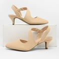 thumbnail image 5 of Bocca Women's Heel Pumps Nude 2 inch Slingback Dress Shoes 7M, 5 of 5