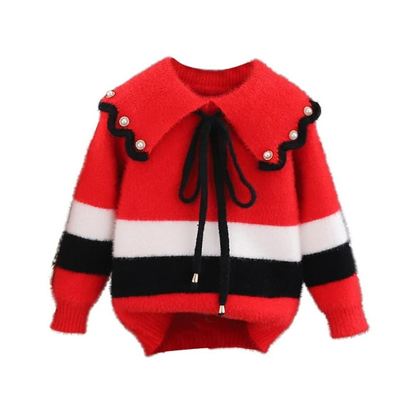 Girls Cute Knit Sweater Flower Crewneck Long Sleeve Cozy Chunky Loose Sweaters Fall Winter Pullover Tops for 5-13 Years