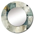 thumbnail image 2 of Designart "Concrete Symmetry In Shades Of Grey" Geometric Rund Mirror For Wall Decor - Large Grey Round Printed Mirror -Modern Round Living Room Mirror - 23" x 23", 2 of 6