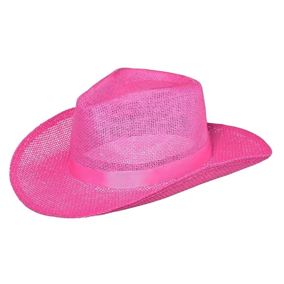 Pink Cowgirl Straw Hat - Fashion Doll - Costume Accessory - Adult Teen