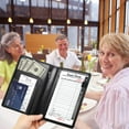 thumbnail image 5 of Fintie Server Book Organizer with Zipper Pocket, PU Leather Restaurant Guest Check Presenters Card Holder for Waitress, Waiter, Bartender, Black, 5 of 7