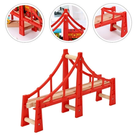 HINTRMENT Train Track Bridge 1Set Wood Train Track Pieces Railway Play Children Aged 3 and Up
