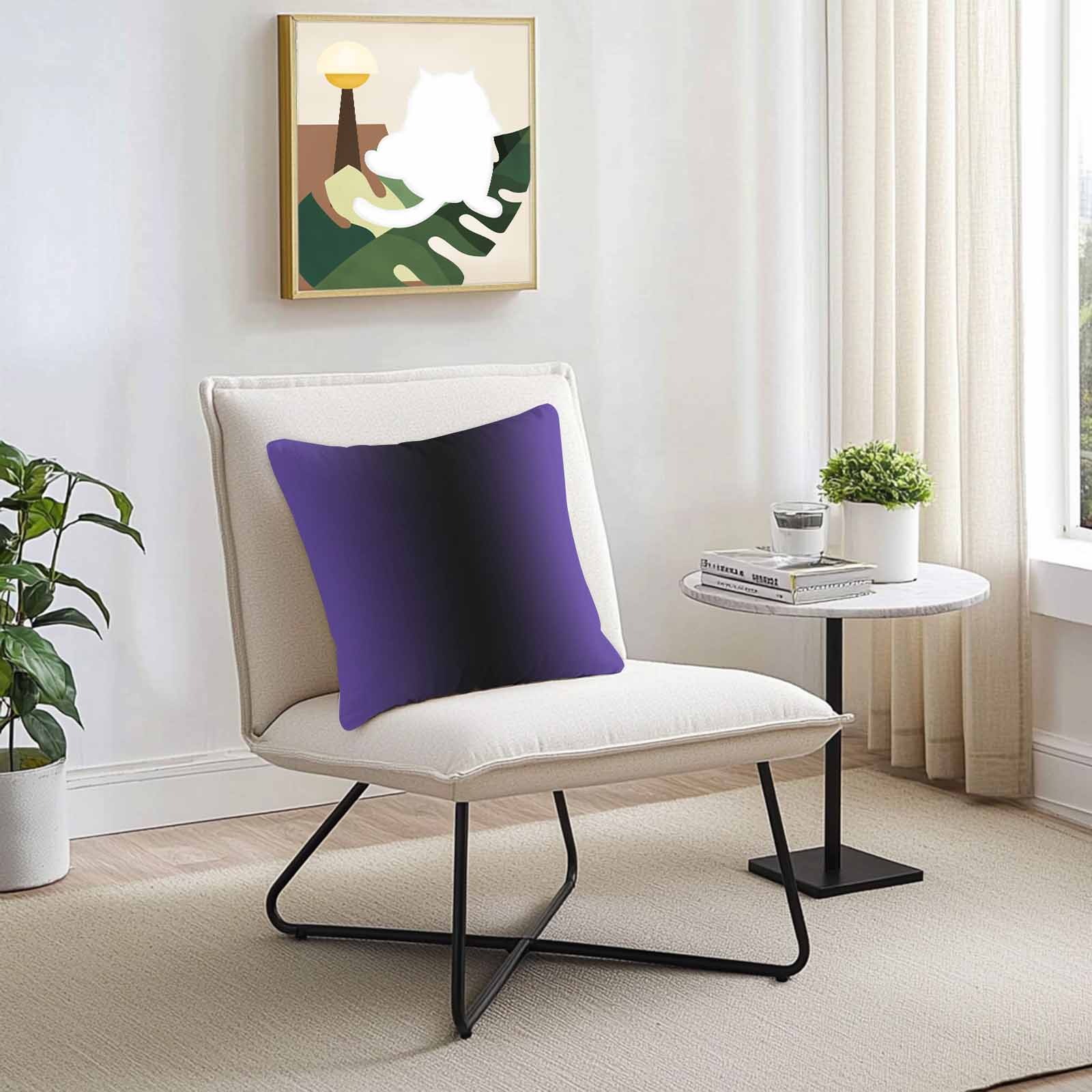 Outdoor Waterproof Throw Pillow Covers Set of 2 Ombre Black Purple Decorative Pillowcases Square Outdoor Pillows Cushion Case 18x18 Inch Gradient Color Patio Pillows for Couch Sofa Bed Garden