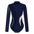 thumbnail image 4 of DPOIS Women Ballet Dance Leotard Long Sleeve Gymnastics Bodysuit Navy Blue XXL, 4 of 7
