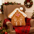 thumbnail image 6 of Hometravel Gingerbread Man Pillow, Holiday Themed Throw Cushion for Christmas Decor, Soft Plush Decorative Pillow for Sofa, Bed, Gift, Seasonal Home Celebration, 6 of 7