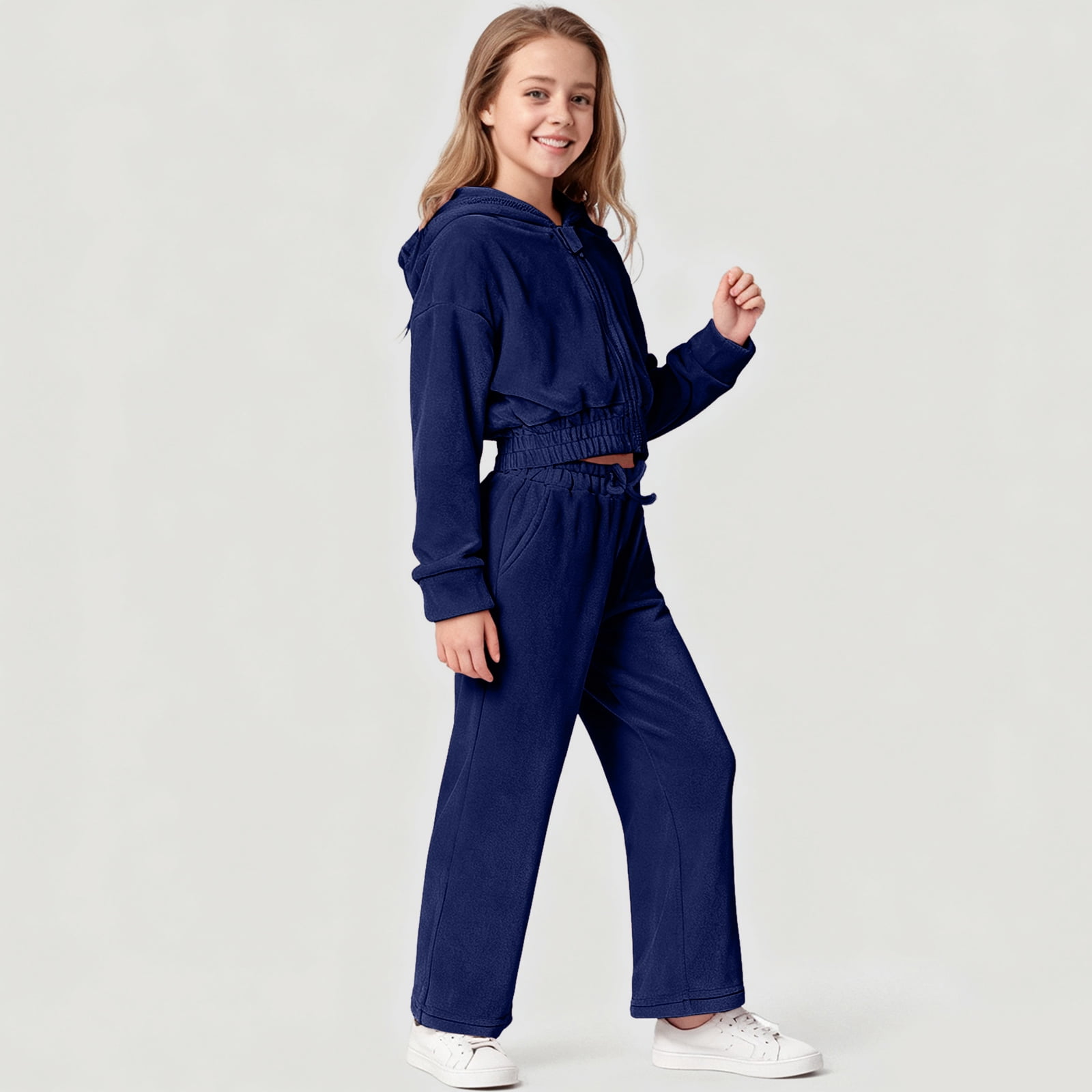 Zshosam Fall Outfits for Toddler Girls Baby Girls Pullover Hoodie and Leggings Outfit Set Infant to Little Kid Size 3-4 Years,(Dark Blue 3-4 Years)