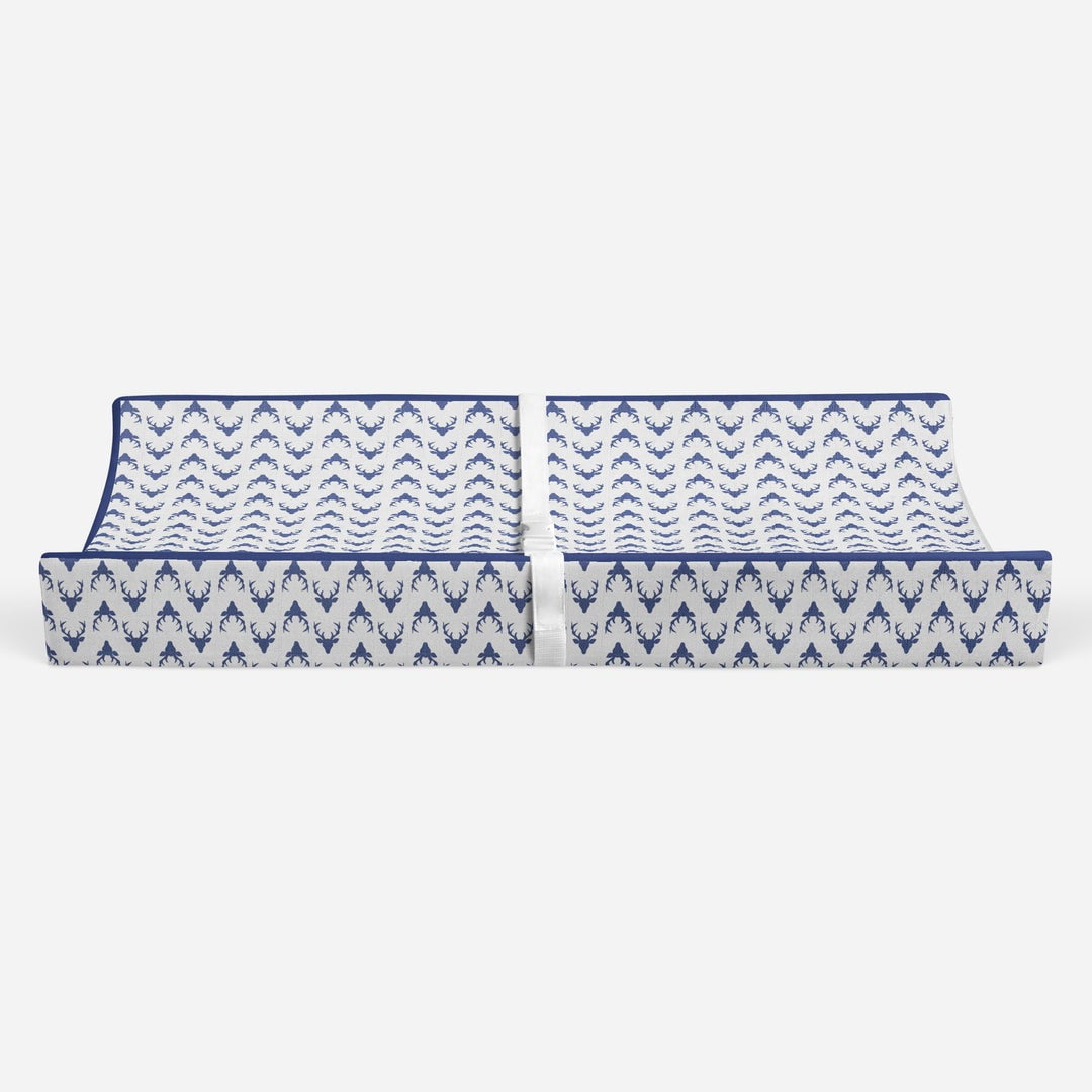 Bacati - Bucks Navy Quilted Muslin Changing Pad Cover