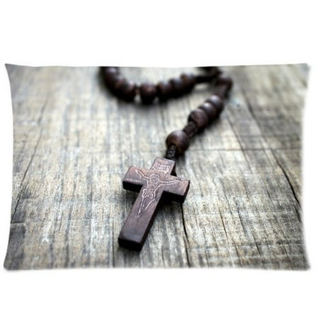 Zippered Rosary Case - ARTJIA Wooden Rosary Zippered Pillow Cases 20x30 inches Two Sides Print