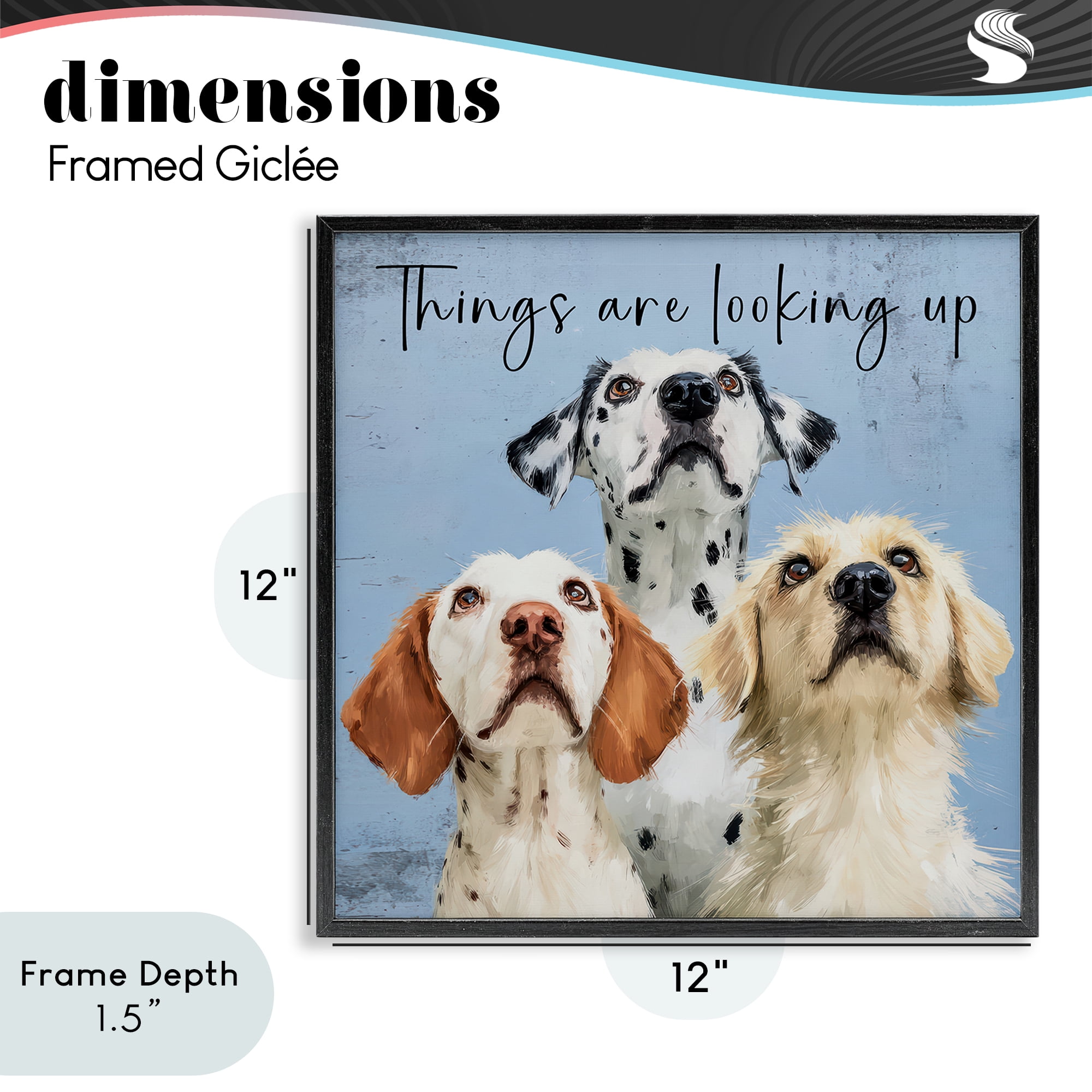 Stupell Industries Things Are Looking Up Black Framed Giclee Art, design by Kim Curinga