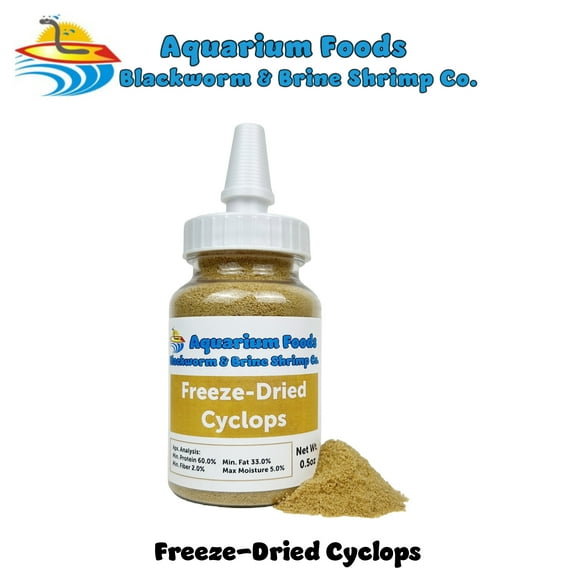 Aquatic Foods Inc. Freeze-Dried Cyclops/Copepods for Tropical Fish Fry and Babies, Nano & Micro Fish, Corals and Anemones…0.5oz Squeeze Bottle