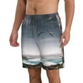 thumbnail image 2 of Naloa 3d Lighthouse in the Surf Men's Beach Shorts, Surfing shorts, Swim trunks, Quick Dry Swim Trunks for Surfing Beach Fun - Small, 2 of 9