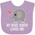 thumbnail image 3 of Inktastic Great Auntie Loves Me Elephant Boys or Girls Baby Bib, 3 of 4