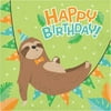 6 1/2" x 6 1/2" 2 Ply Sloth Party "Happy Birthday" Luncheon Napkins,Pack of 16,6 packs