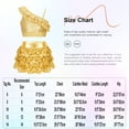 thumbnail image 5 of TiaoBug Kids Girls Gymnastic Dance Outfits Sequins Asymmetrical Shoulder Ruffle Crop Top with Skirted Shorts Set Gold 8, 5 of 5