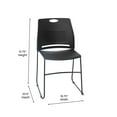 thumbnail image 5 of Flash Furniture HERCULES Series Plastic Stack Chairs with Sled Base and Carrying Handle Black 5 Pack, 5 of 9