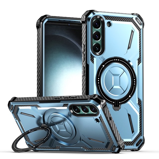 For Samsung Galaxy S23 S22 S21 Ultra S23 Plus Case Metal Kickstand Magnetic Case , Heavy Duty Bumper Shockproof Phone Case
