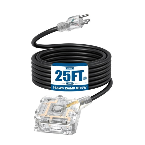 Cable de extensión para exteriores DEWENWILS de 25 pies y 6 salidas, 15 A/125 V/1875 W