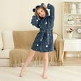 thumbnail image 3 of FORMRS Niños Bathrobe Unisex Hooded Robe Soft Plush Pajamas Sleepwear, Size 10-12T, Christmas Whimsy, 3 of 7