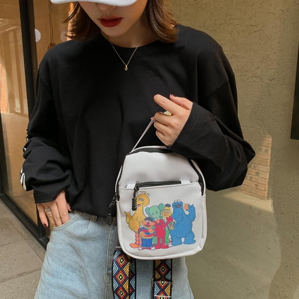 Bolso Moda mujer pecho bandolera lindo dibujos animados cuero riñonera diario bolso