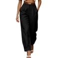 thumbnail image 2 of Bloomae Women's Barrel Leg Dress Pants High Waisted Business Casual Palazzo Pants Trendy Front Pleated Work Office Slacks Trousers with Pockets(Belt is not Included), 2 of 8
