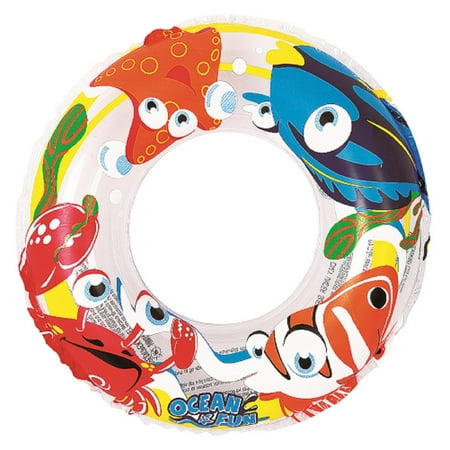 - Inflatable Clear Ocean Fun Children's Swimming Pool Inner Tube Ring Float, 20-Inch