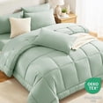 thumbnail image 3 of Queen Comforter Set Black, 7 Pieces Bed in a Bag, Black Comforter Queen Size, All Season Bedding Sets with Stitch Quilted Comforter, Flat Sheet, Fitted Sheet, Pillowcases, 3 of 10